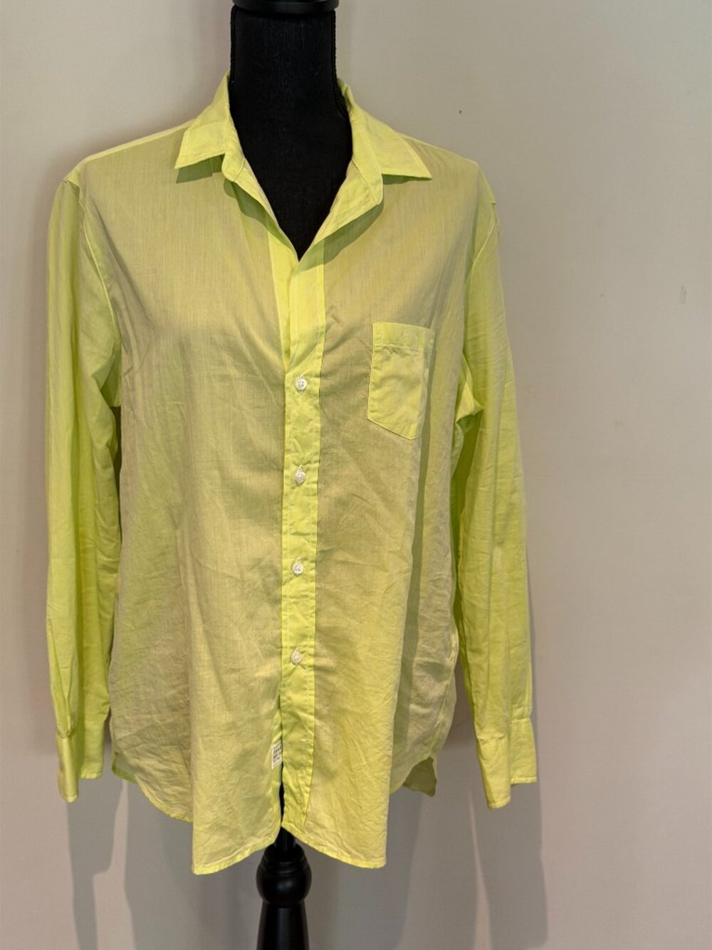 Frank & Eileen Barry Button Down Shirt Neon Lime Size Medium